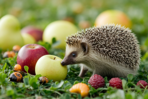 herisson-jardin-verdoyant-pomme-insectes