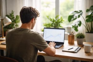 jeune-adulte-bureau-ordinateur-plantes